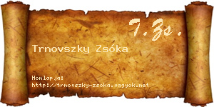 Trnovszky Zsóka névjegykártya