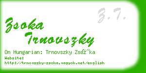 zsoka trnovszky business card